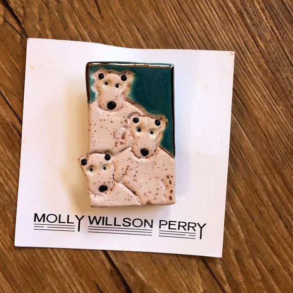 Molly Willson Perry Handcrafted Polar Bear Pin - Picture 3 of 6